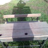 Desk in wood and wrought iron