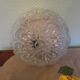 Round pressed glass ceiling light, floral center