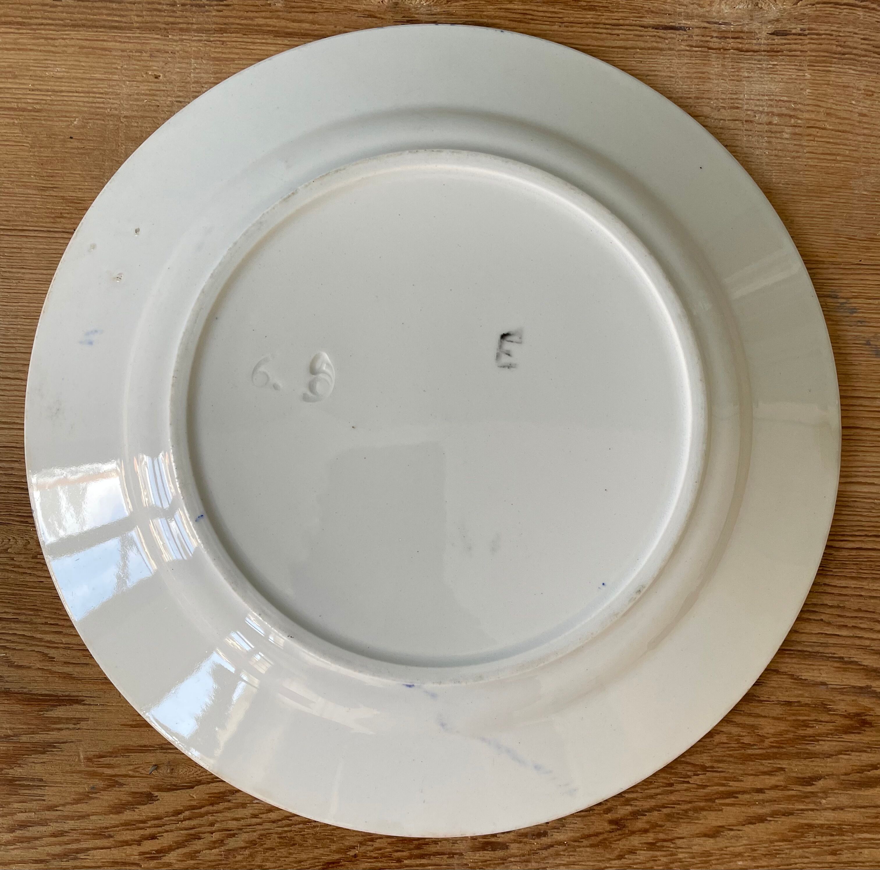 Set of 3 plates terre de fer, collection amours, earthenware of onnaing