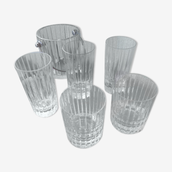 Baccarat glasses and ice buckets