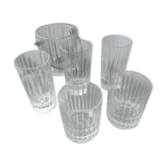 Baccarat glasses and ice buckets