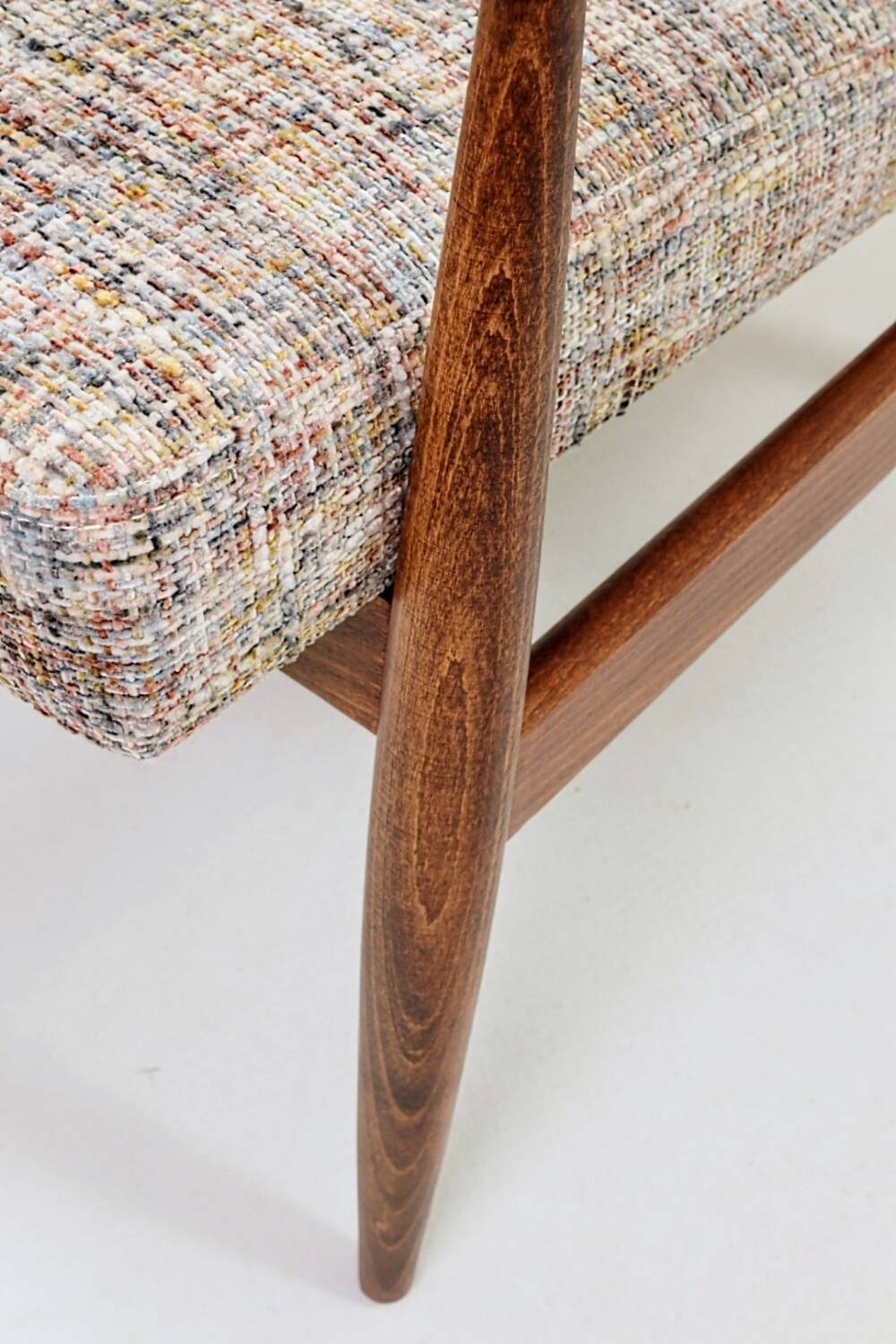 Scandinavian armchair multicolour knitting Boho style design by H.Lis