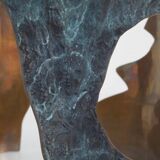 Table basse Willy Ceysens en bronze massif et verre 1970