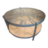 Round pendulum living room coffee table in metal and glass