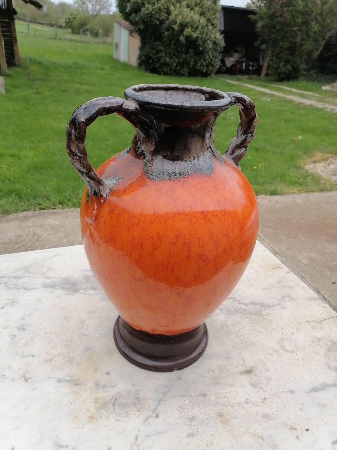 Large stoneware amphora jug vase 1960