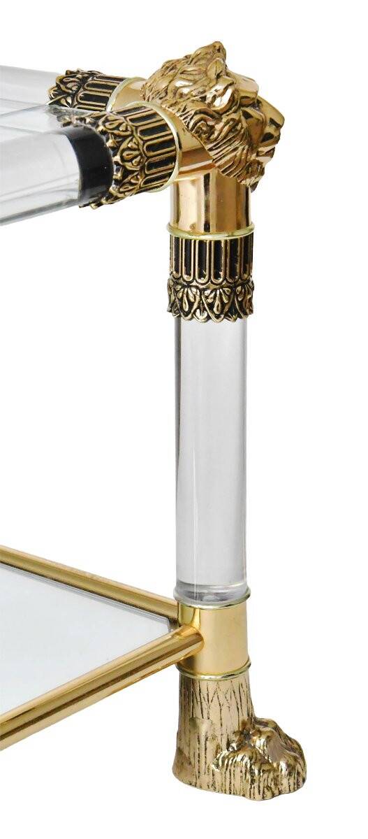 Plexiglass coffee table in Hollywood Regency style