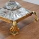 Cut crystal bowl on a brass base in bohemian style.