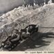 Carved wooden frame and old image "Bobsleigh in Leysin"