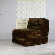 Foam and velvet heater "amber", convertible, France, circa 1970.