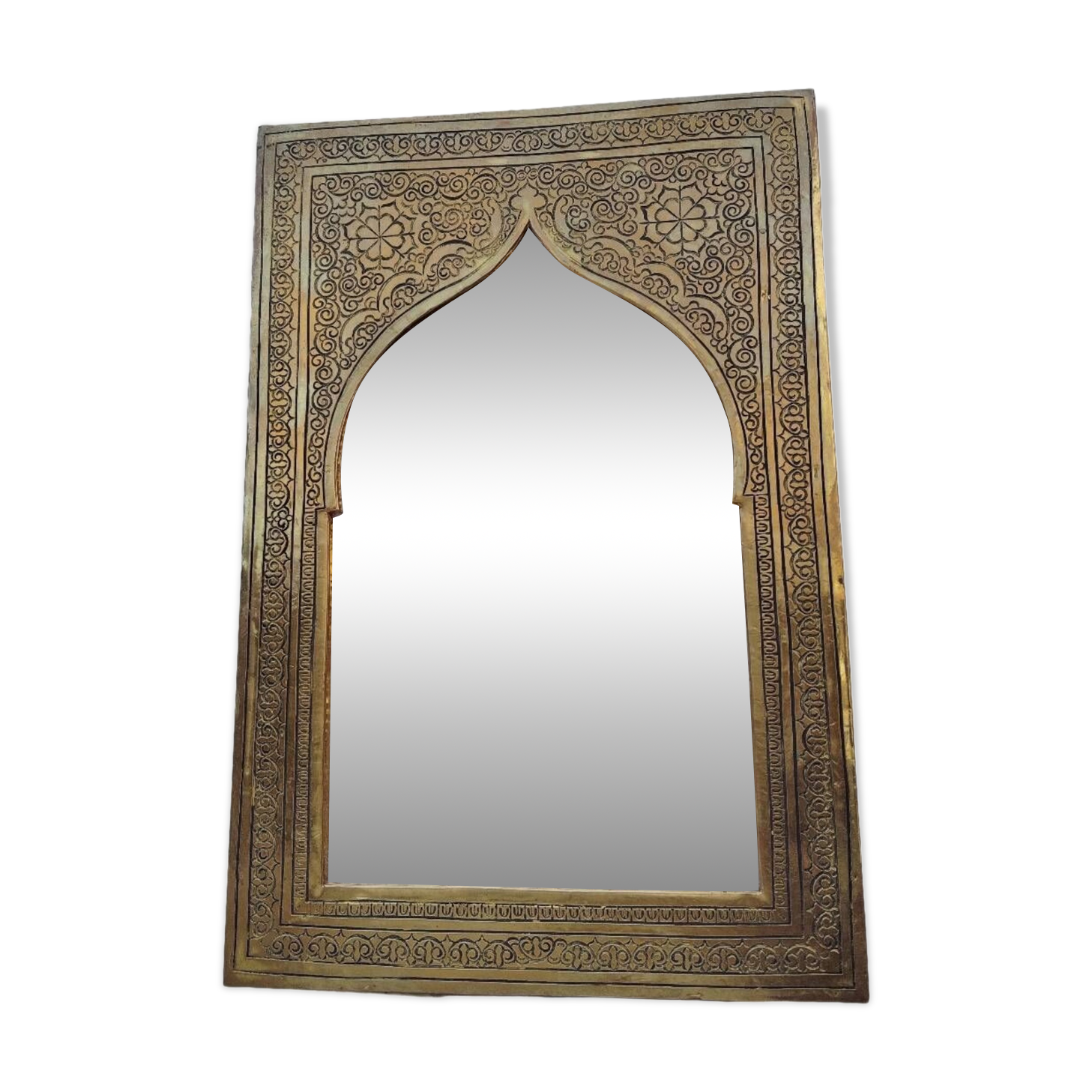 Golden oriental mirror