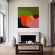Abstract coloured landscape 80x80cm signed