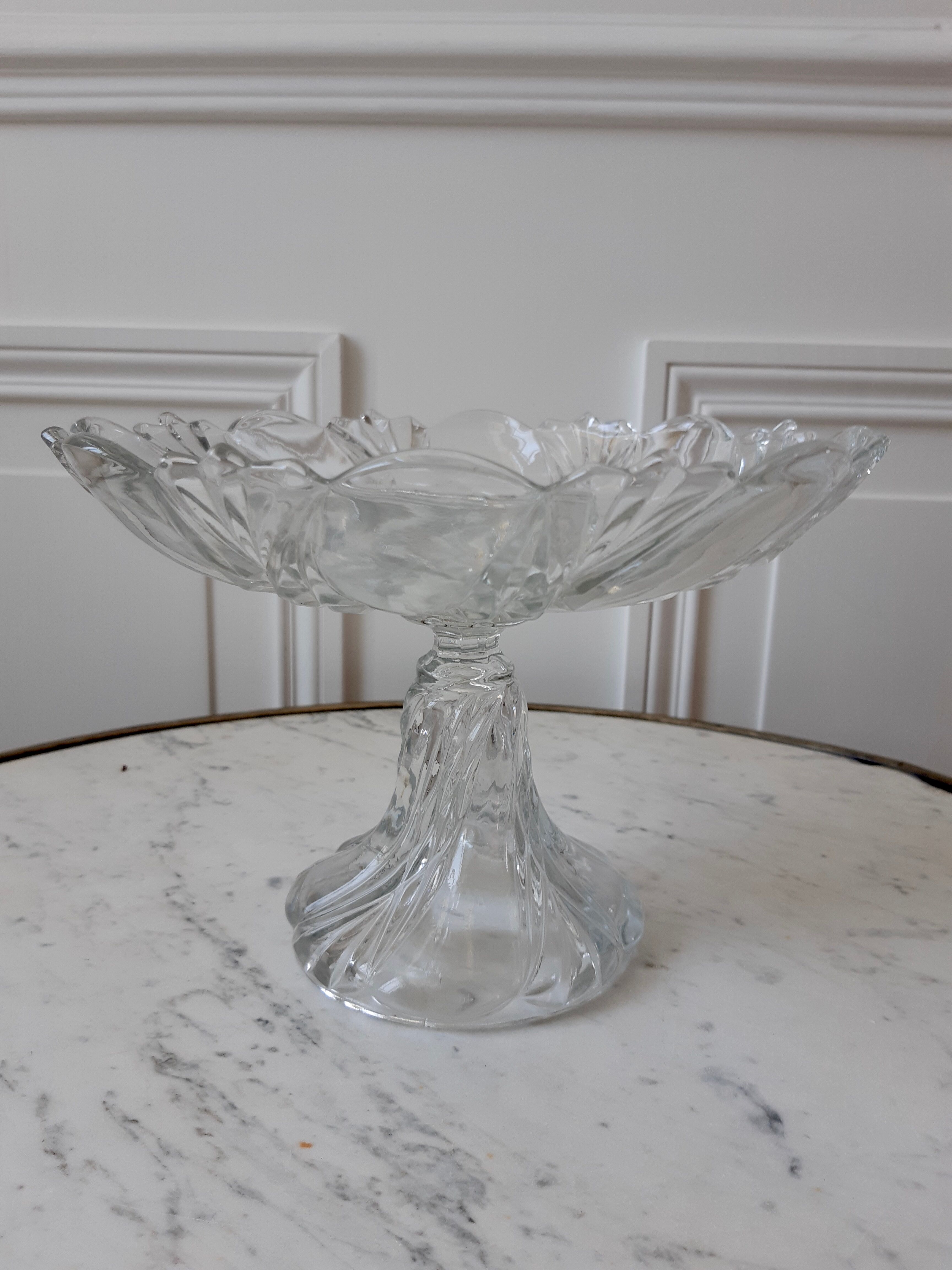 Portieux crystal fruit cup signed 50s
