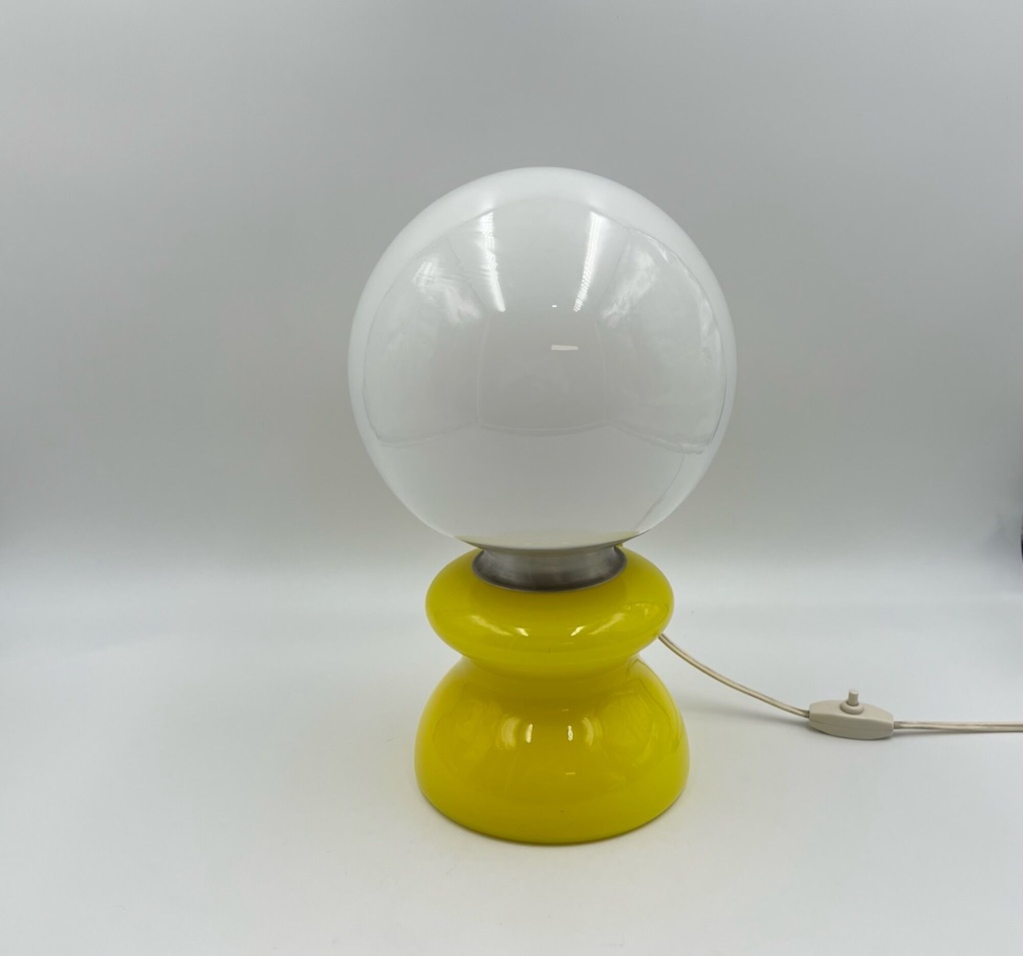 Vintage yellow opaline glass made in italy,60s