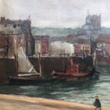 Alexandre Blachard, A view of Dieppe, France, oil on canvas