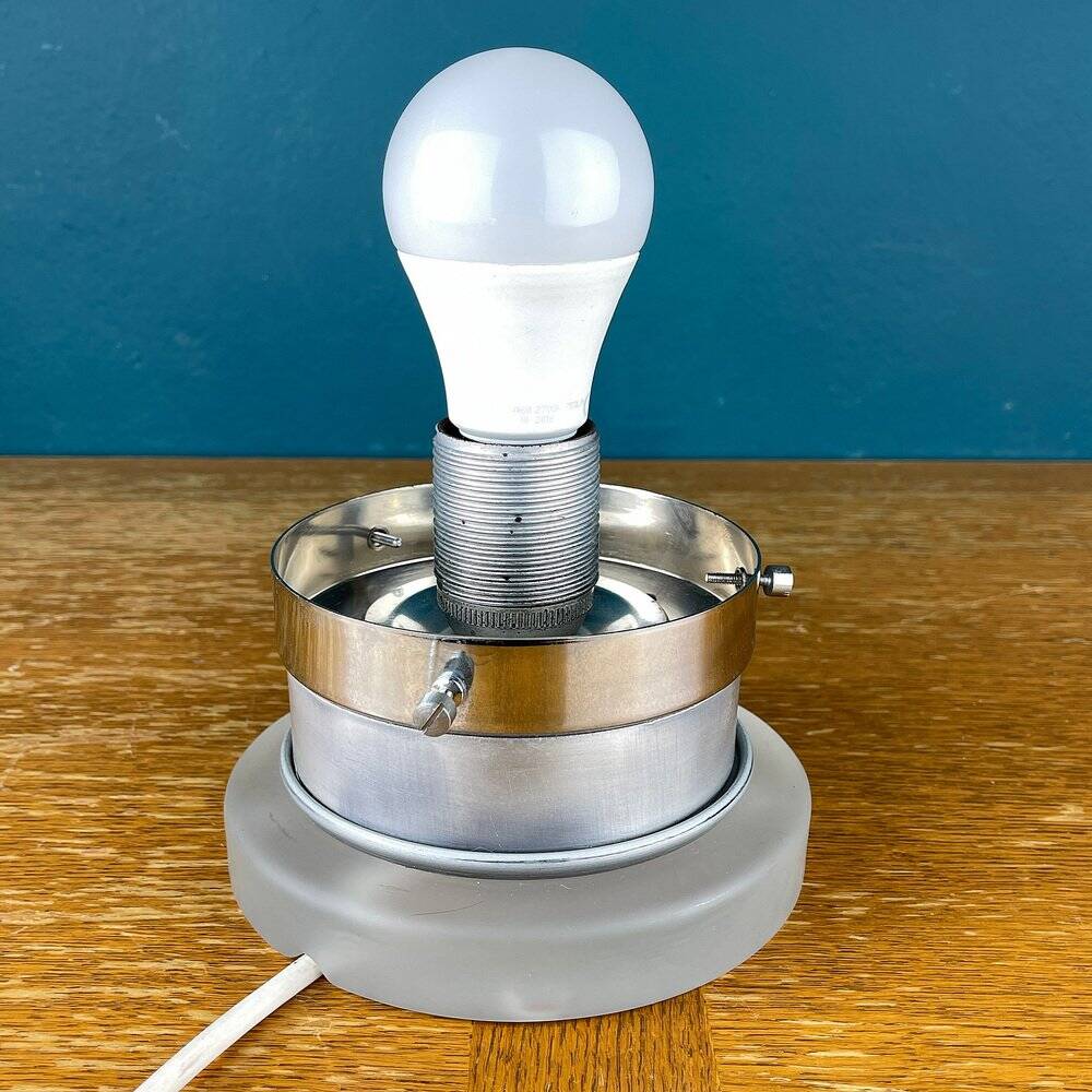 White opaline glass table lamp, Italy, 1970s