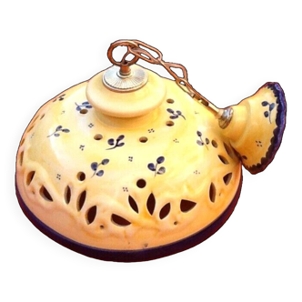 Chandelier / Suspension (large model) Openwork lampshade Glazed ceramic