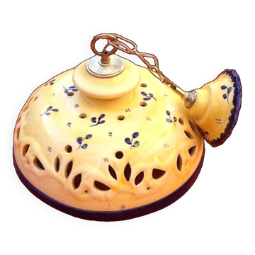 Chandelier / Pendant light (large model) Openwork lampshade Glazed ceramic
