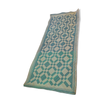 Tapis vintage en rotin tressé main 212x92cm