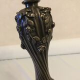 Finely decorated double-decorated silver bronze candlestick