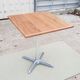 Foldable bistro table with teak top and aluminum base