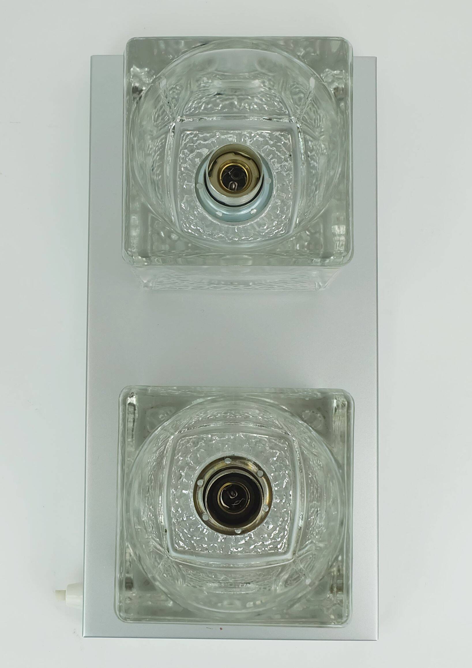 no. 1 of 2 mid century peill & putzler SCONCE with 2 glass cubes 60s/70s