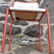 Tubular red metal chair, 70s