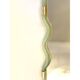Contemporary Horizzontal Wave Mirror in Green and Gold "Torchon" Torciglion