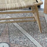 Rattan teak bench