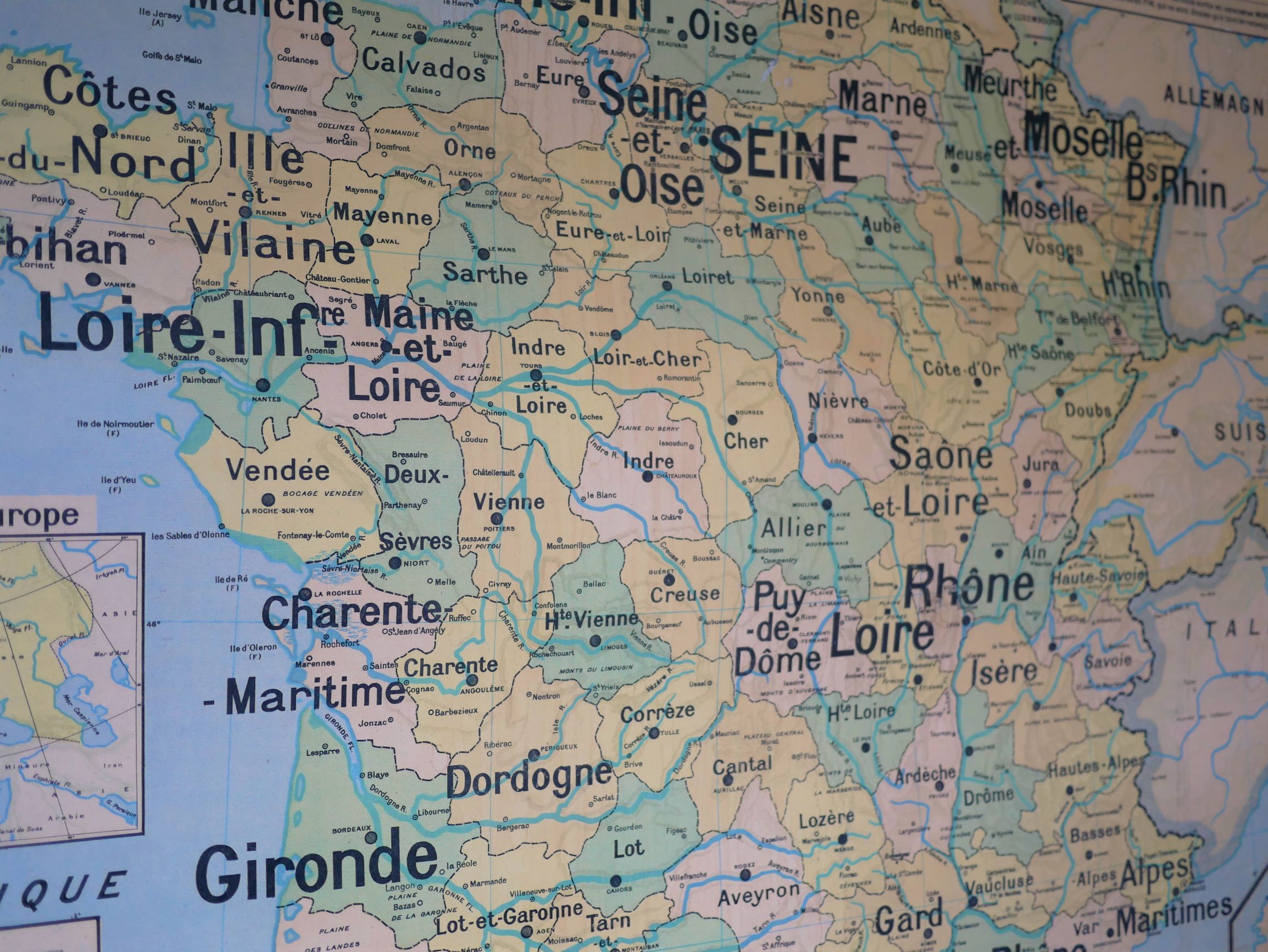 Map of France vintage - school poster n ° 4