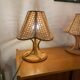 Paire de lampe vintage rotin et cannage