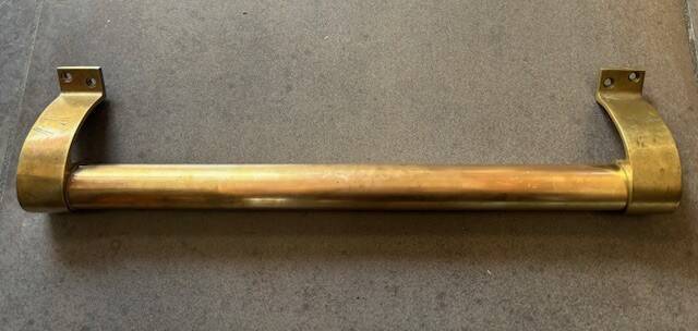 Commercial door handle in brass and bronze