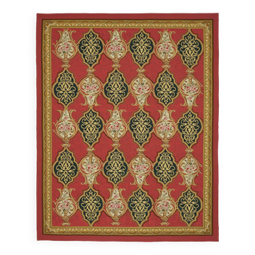 Handmade European Vintage Aubusson Kilim 272 cm x 346 cm