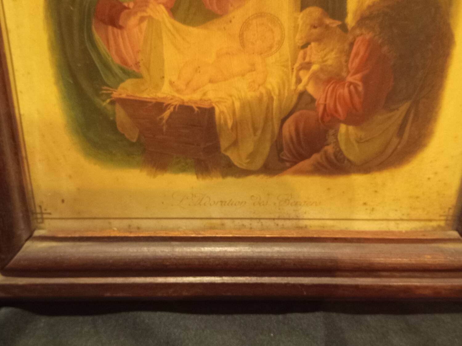 Gravure ancienne « L'Adoration des bergers » — Rare et authentique