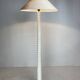 Midcentury French Alabaster floor lamp with bouclé shade, 1950s