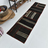 2x8 brown & beige vintage runner rug 66x248cm