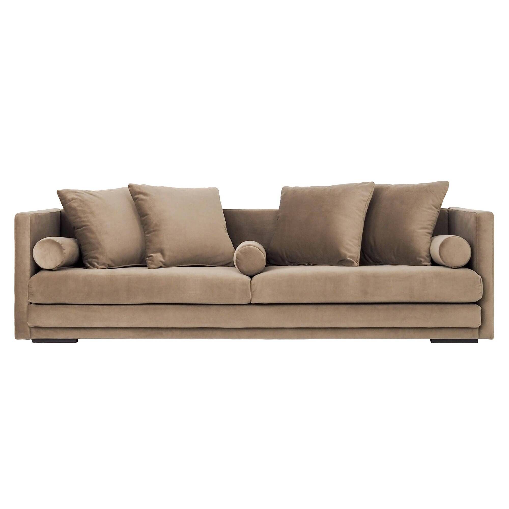 Sofa MALMO brown velour, Scandinavian design