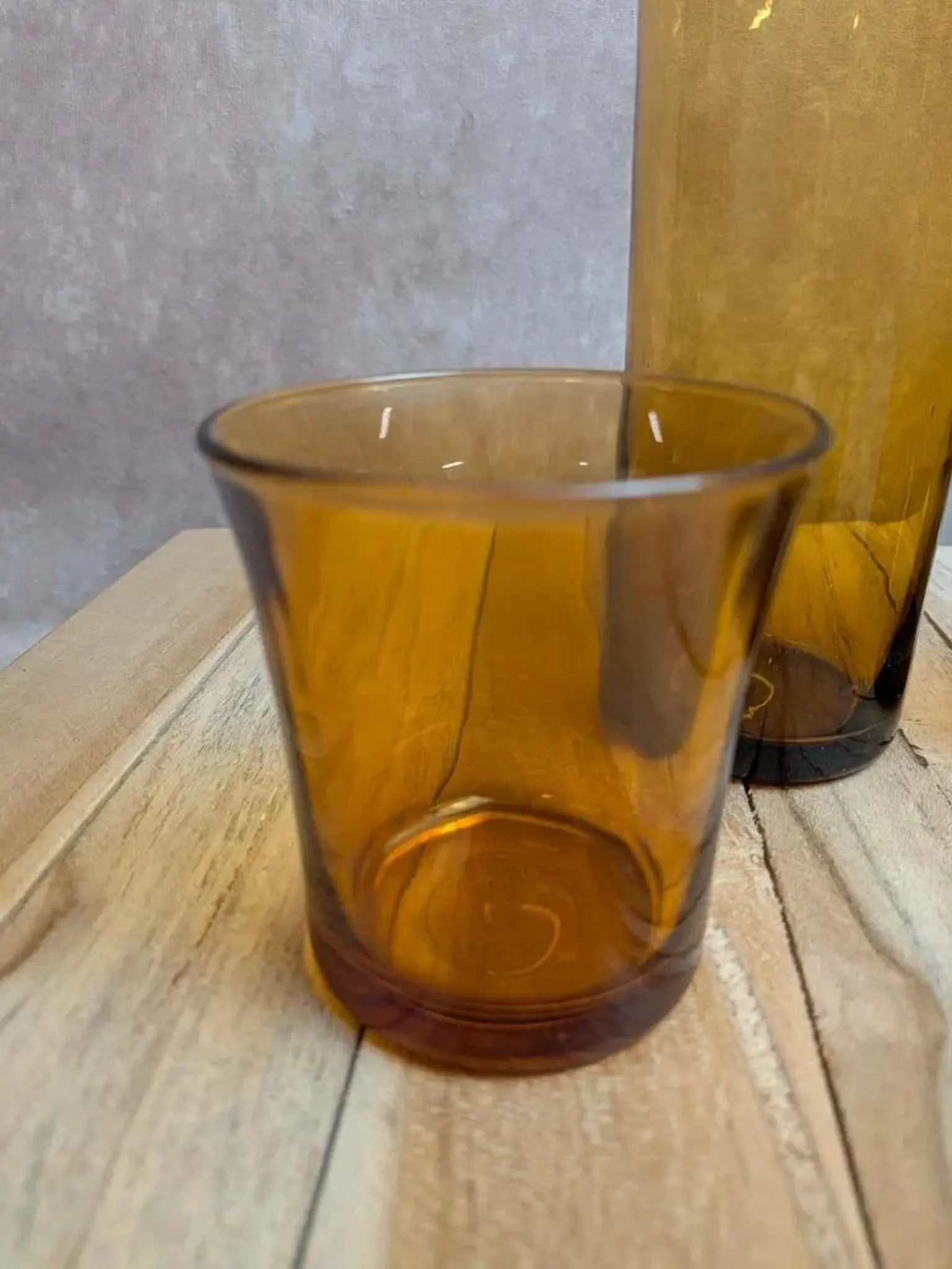 Lot de 4 verres ambrés vintage – Duralex