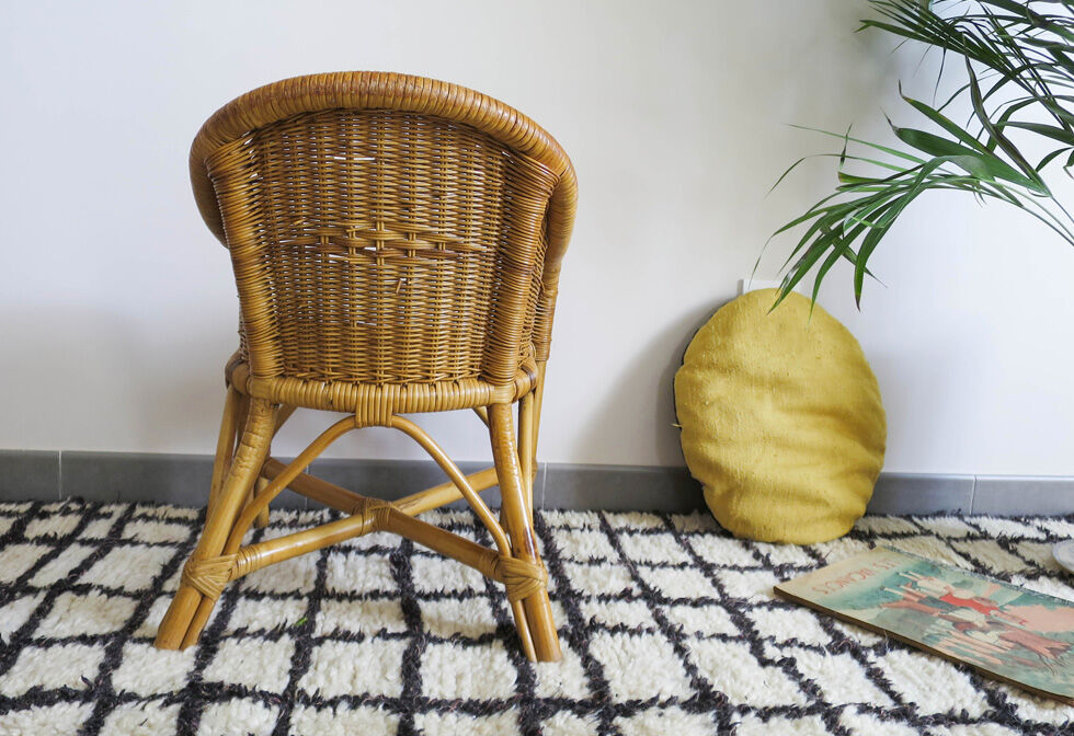 Fauteuil rotin tressé enfant
