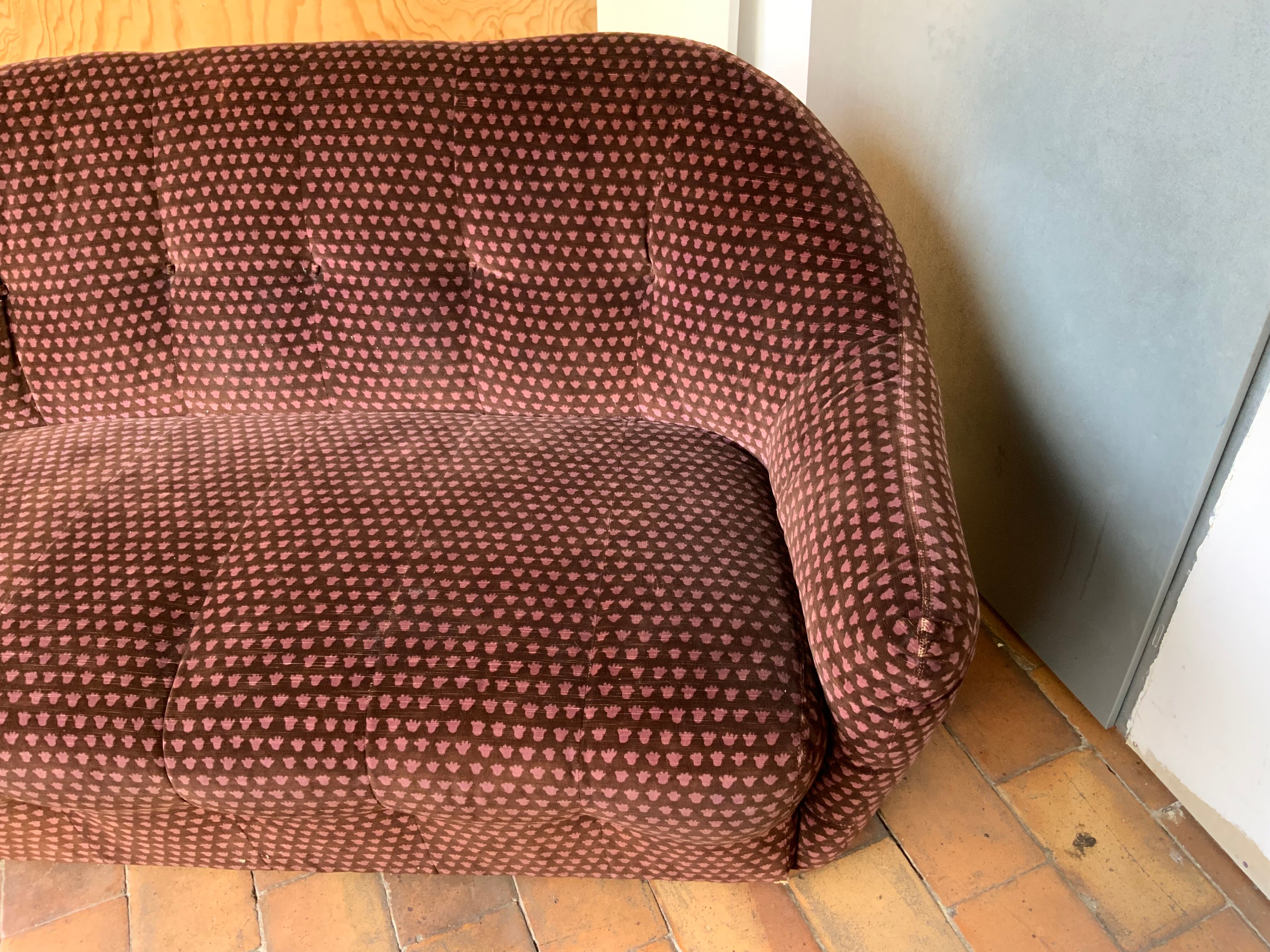Vintage velvet sofa