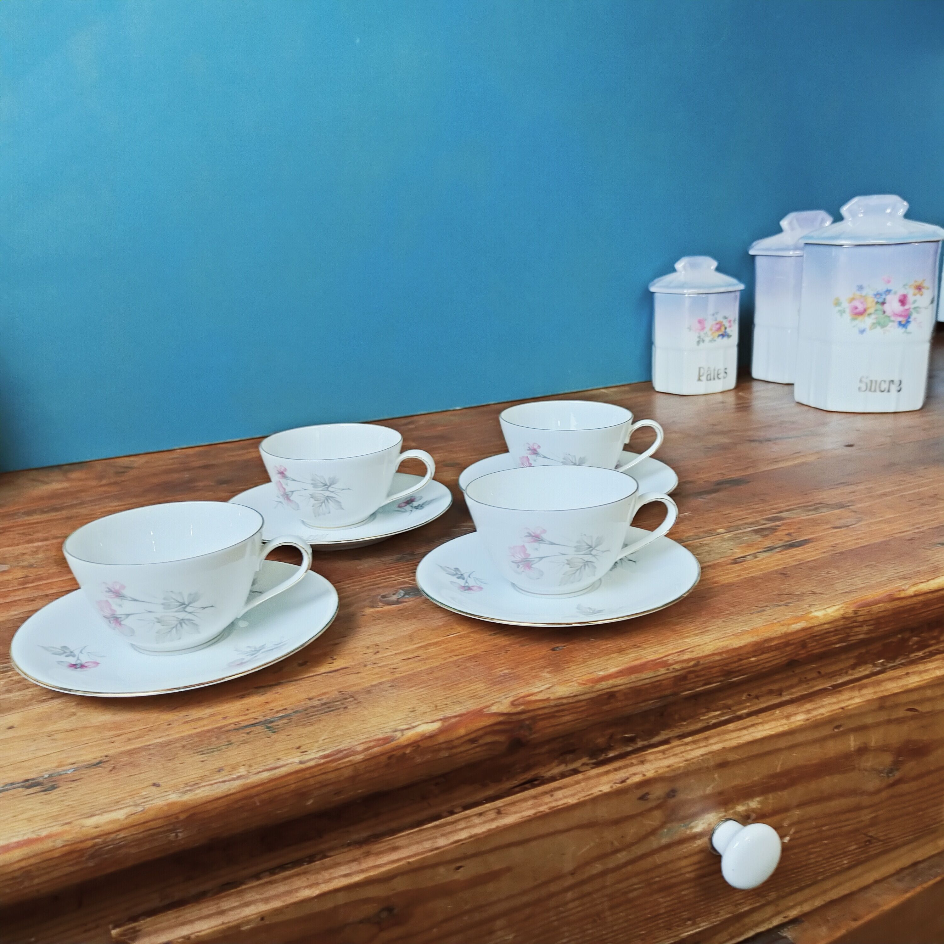 Four cups of Bavarian porcelain