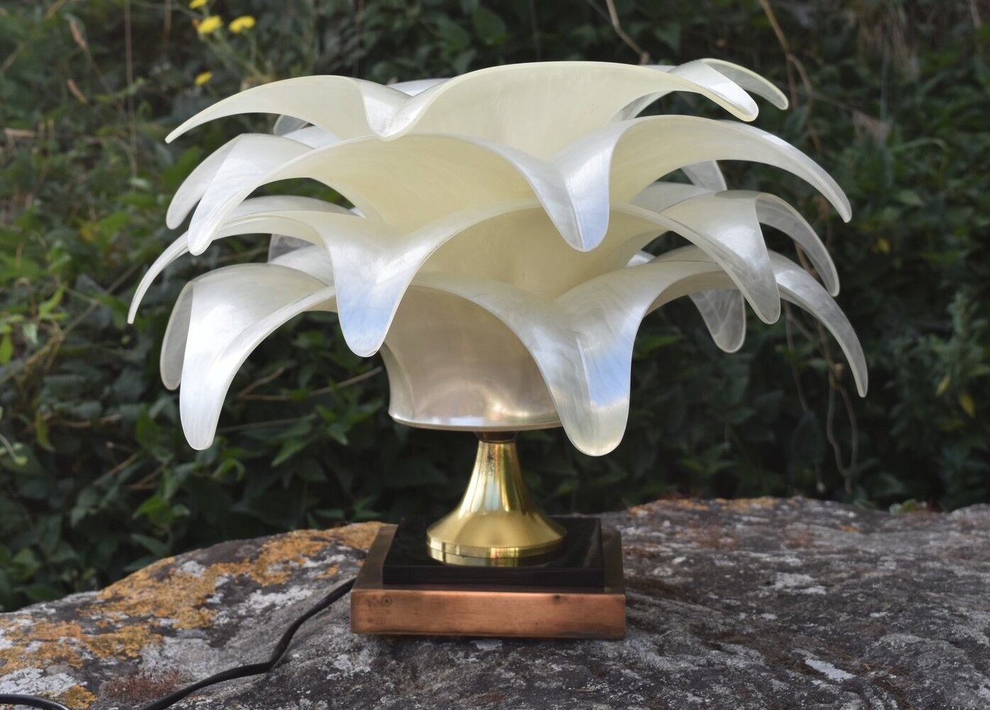 Maison Rougier vintage palm-shaped lamp from the 1970s to 1980s