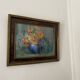 Painting on canvas, bouquet of flowers in a vase.