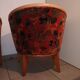 Pair of Neo-Art Deco gondola armchairs in vintage solid wood from the 1980s.