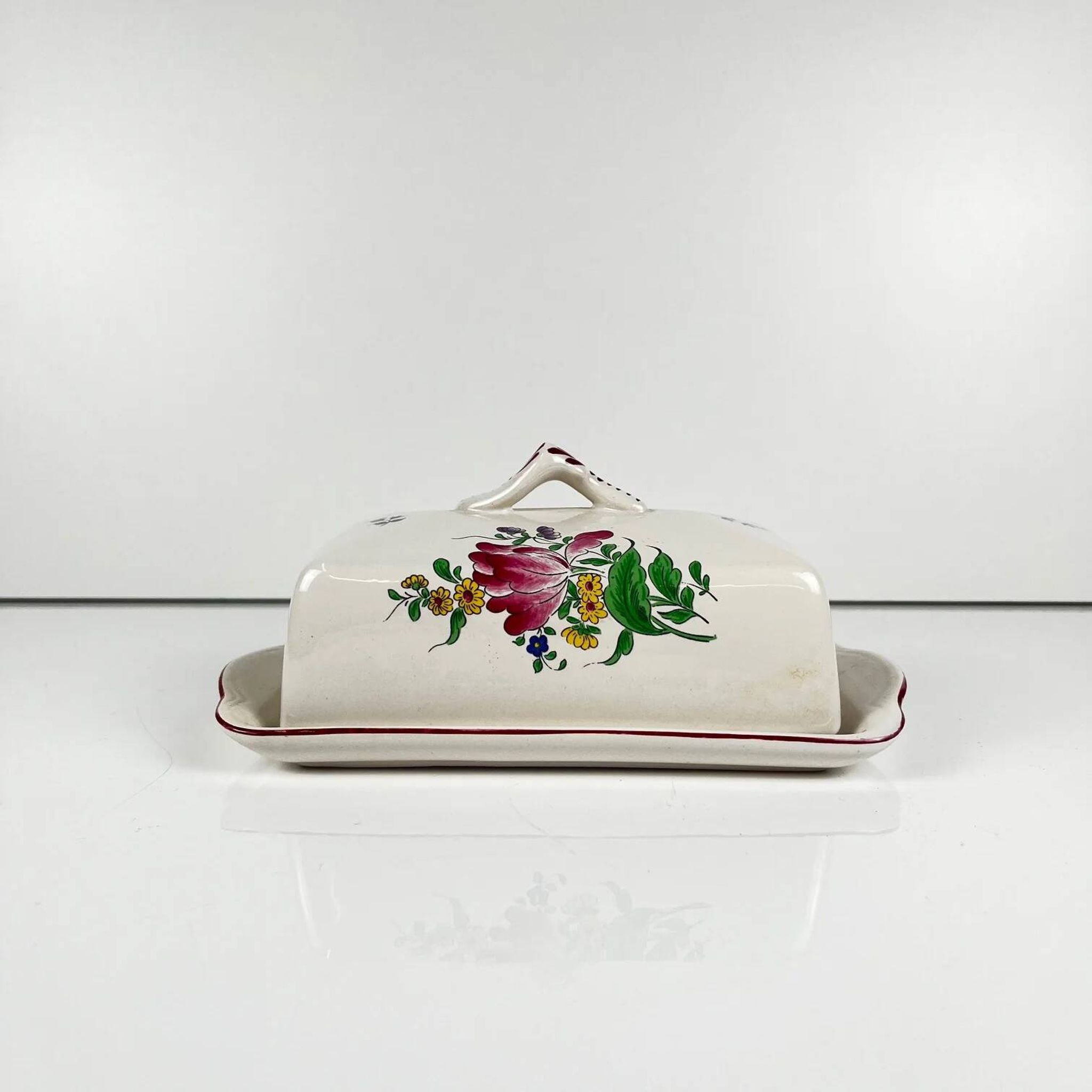 Butter dish KG Lunéville model Réverbère, earthenware