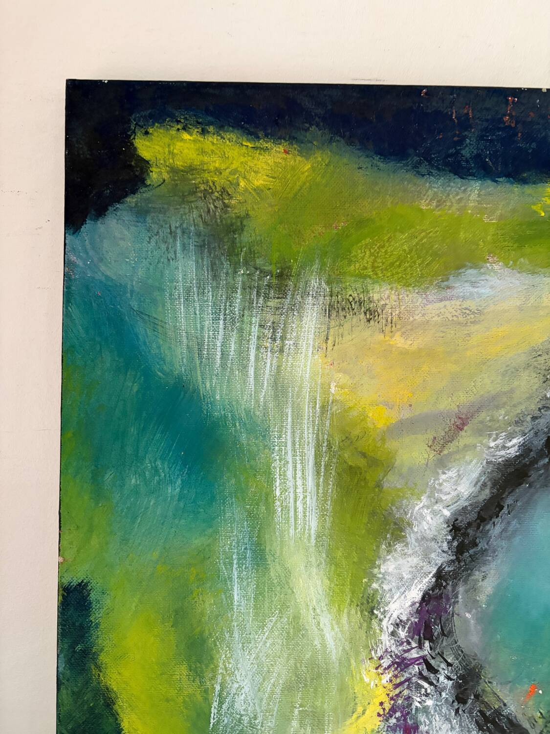 Abstract, oil on canvas signed Christian Mallet 2002