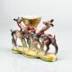 Vintage Italian polychrome ceramic vase with animal motif, deer, and flower (ICAP)