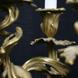 Pair of candelabra of time Napoleon III bronze, Style Louis XV