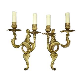 Pair of Rocaille / Rococo / Baroque style wall lamps