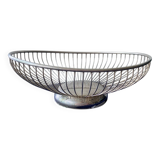 Vintage basket from De Uberti Italy in silver metal