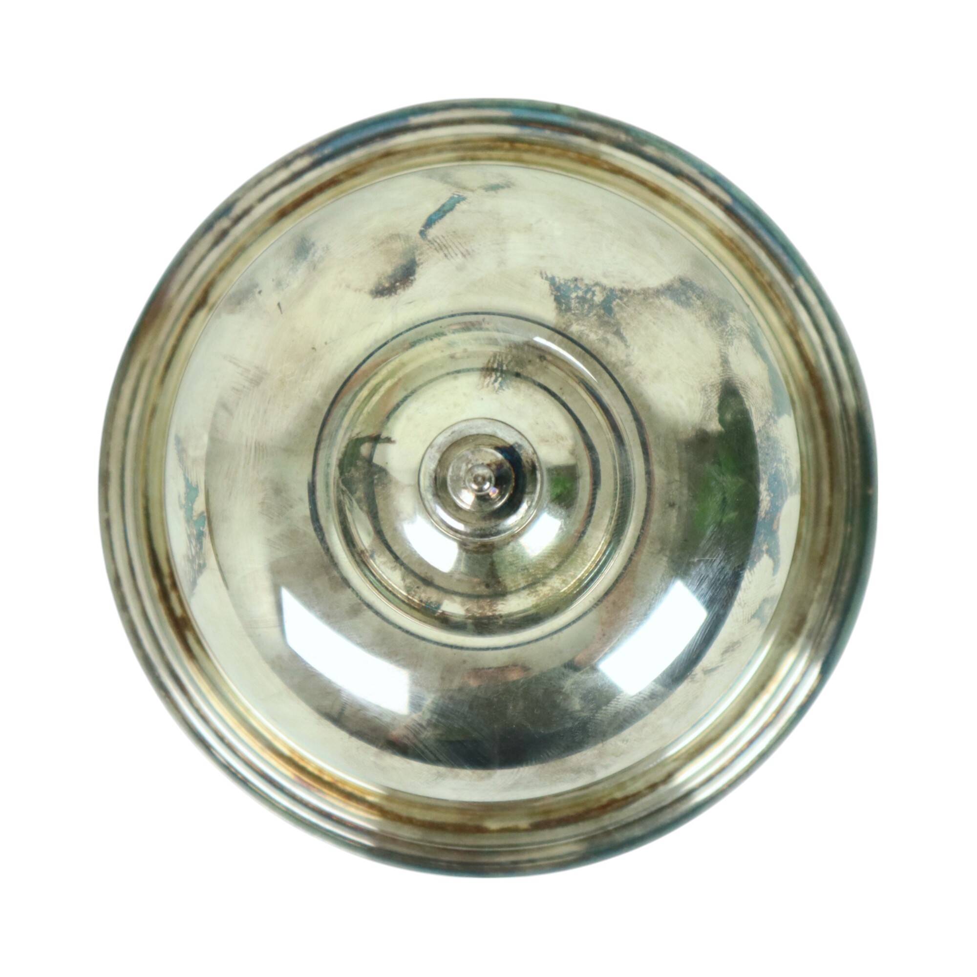 Silver Plated Butter Bowl Caviar Holder Maestri Italy Crystal